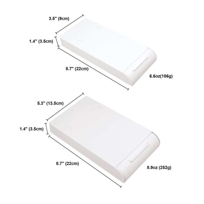 kulusion 2 Packs Under Desk Drawers, Slide Out Drawer Attachment, Plastic Desk Accessories & Workspace Organizers, Self-Adhesive Hidden Desktop Pen Holder for Office School Home (White) - Image 3